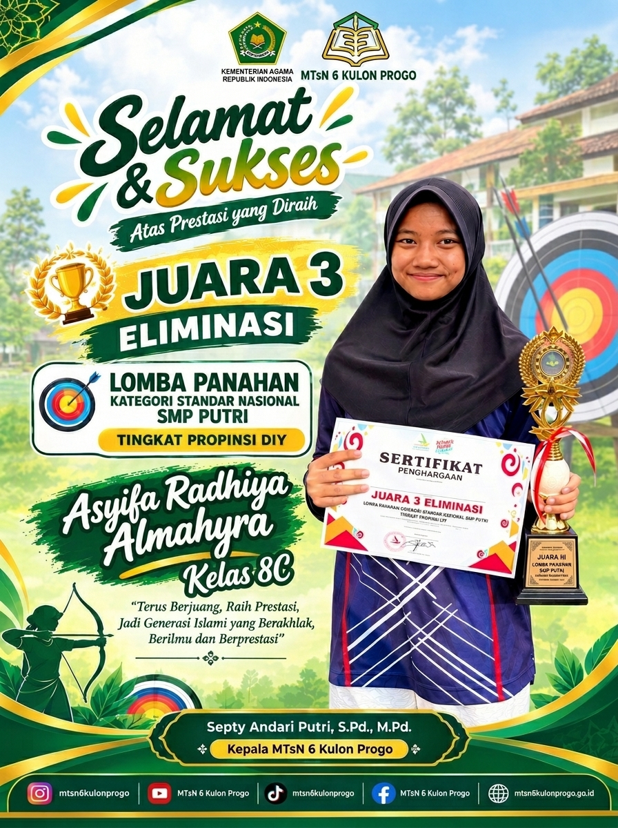 Murid MTsN 6 Kulon Progo Raih Juara 3 Eliminasi Lomba Panahan Tingkat Provinsi DIY